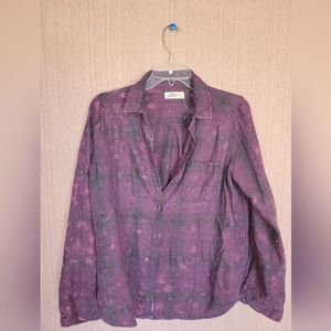 Heathered Purple Plaid Button-down